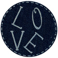 Appliqué Jeans Laser-Cut LOVE, Blue