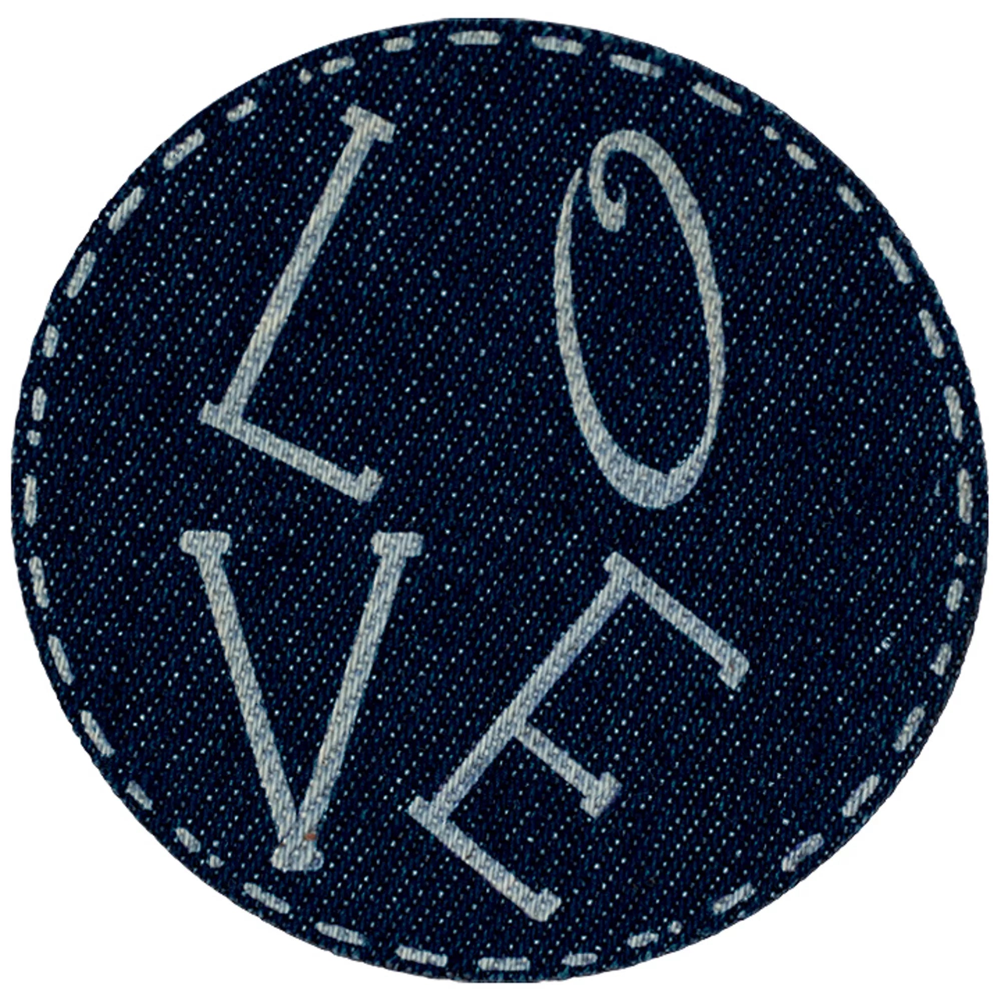 Appliqué Jeans Laser-Cut LOVE, Blue