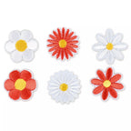 Appliqué, Flowers, Red/White