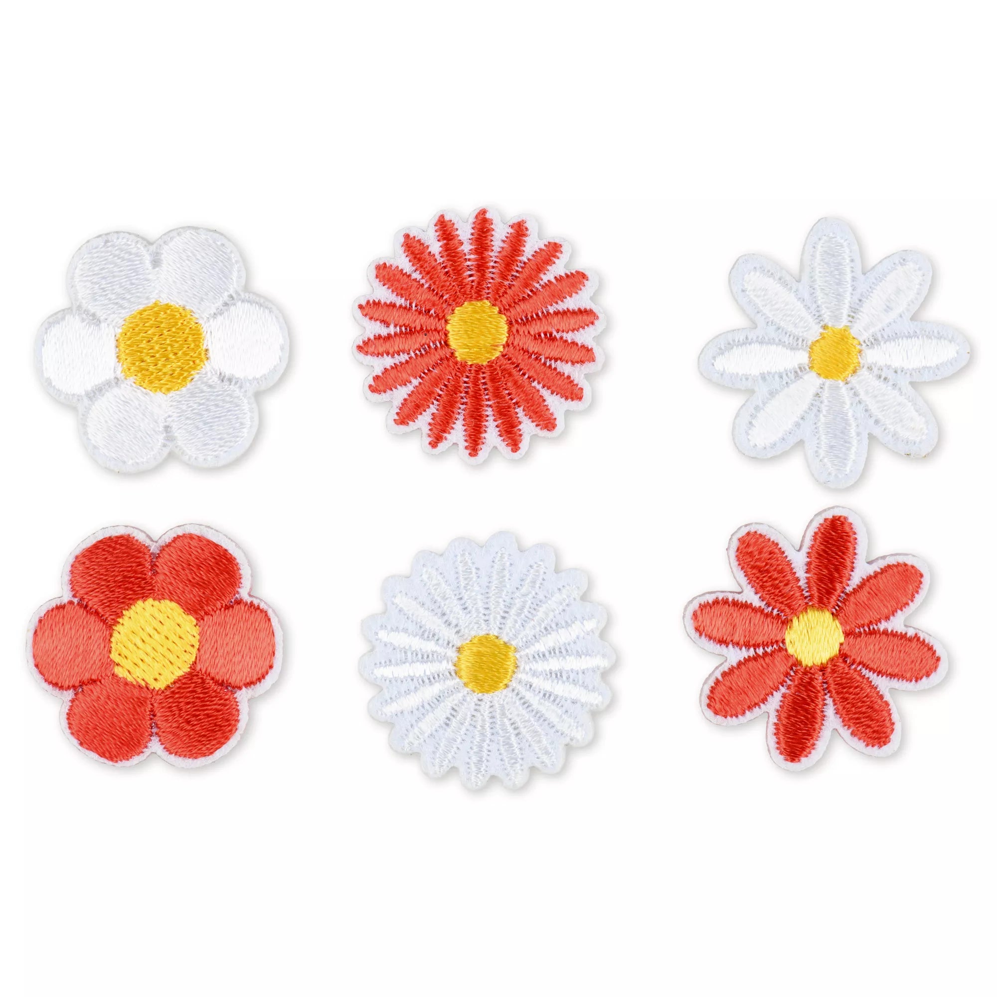 Appliqué, Flowers, Red/White