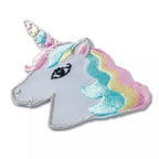 Appliqué unicorn head, pastel