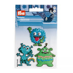 Applique monster, self-adhesive/iron-on, blue/green