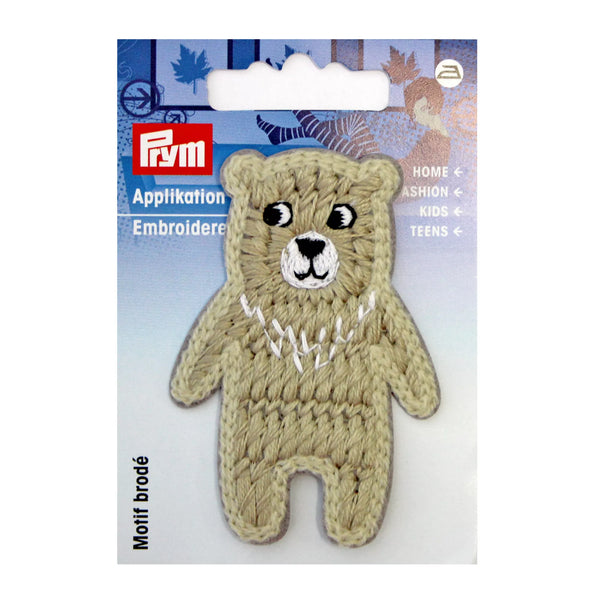 Applikation Bär grau/beige