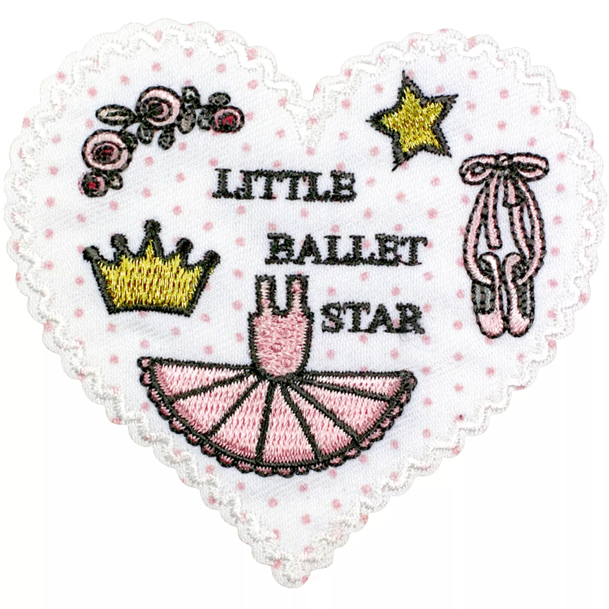 Application BALLET autocollante/thermocollante, blanc/rose