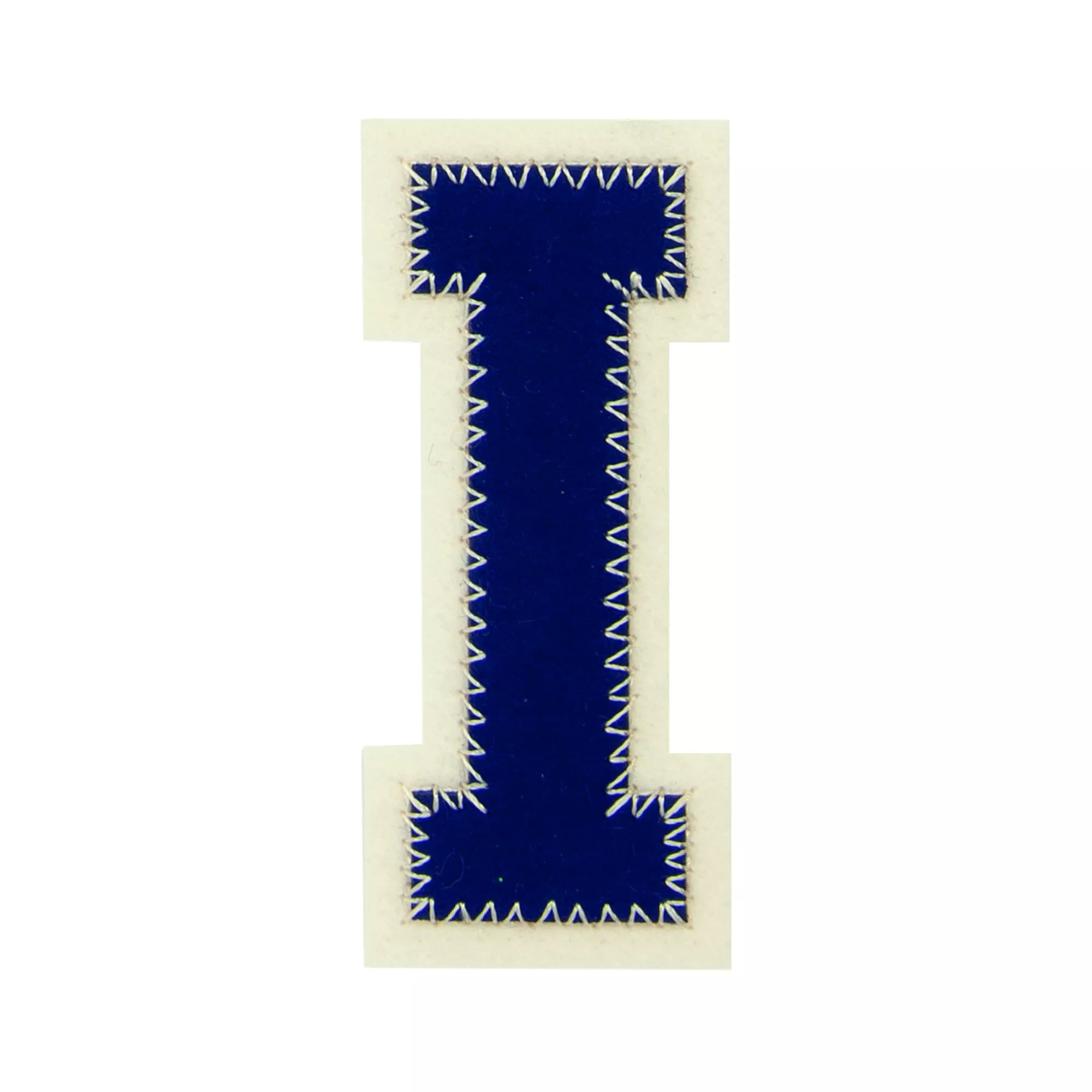 Appliqué letters A-Z, blue/ecru