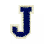 Appliqué letters A-Z, blue/ecru