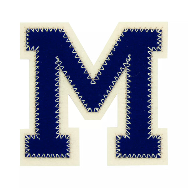Applikation Buchstaben A-Z, blau/ecru