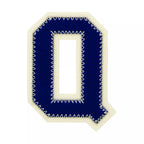 Appliqué letters A-Z, blue/ecru