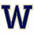 Appliqué letters A-Z, blue/ecru