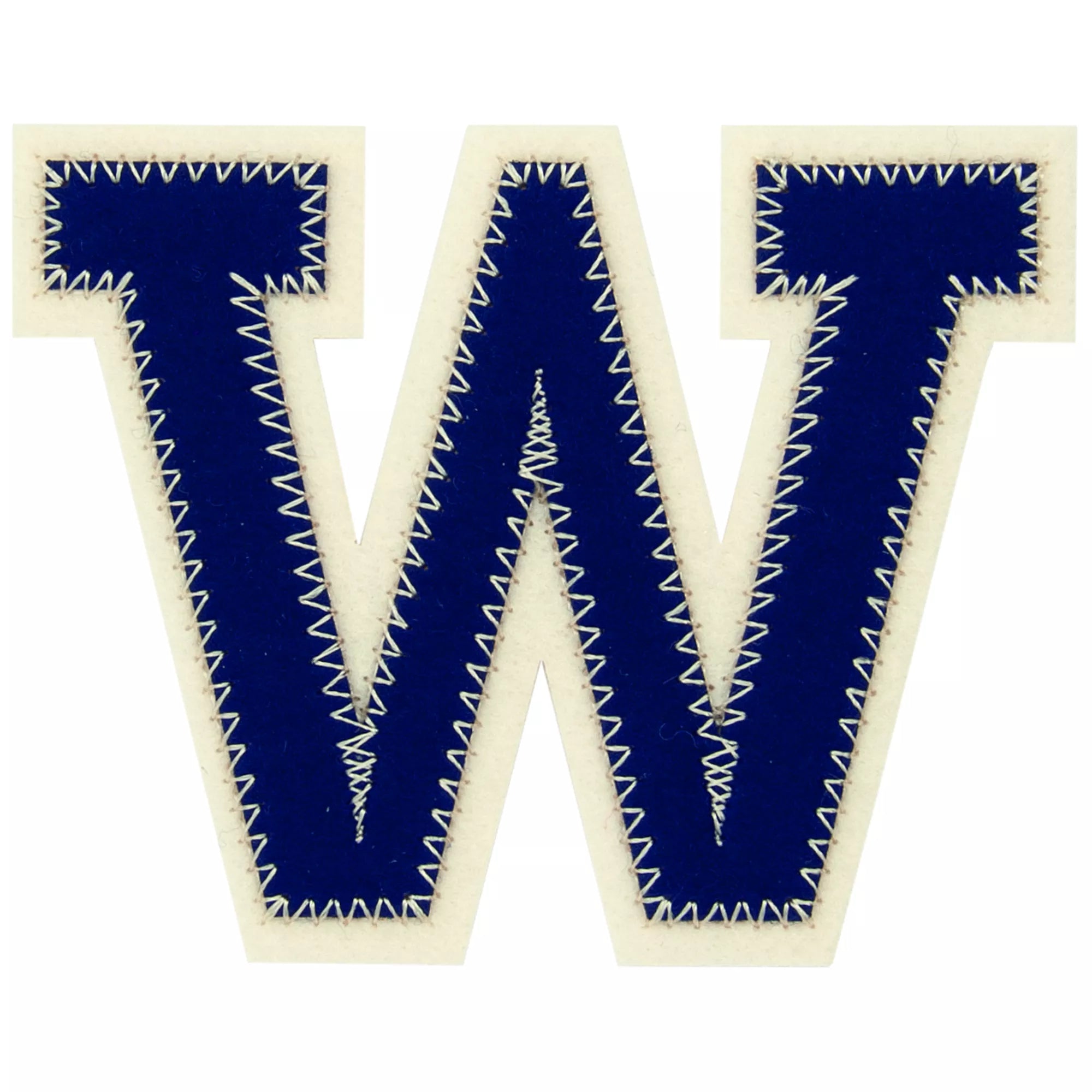 Appliqué letters A-Z, blue/ecru