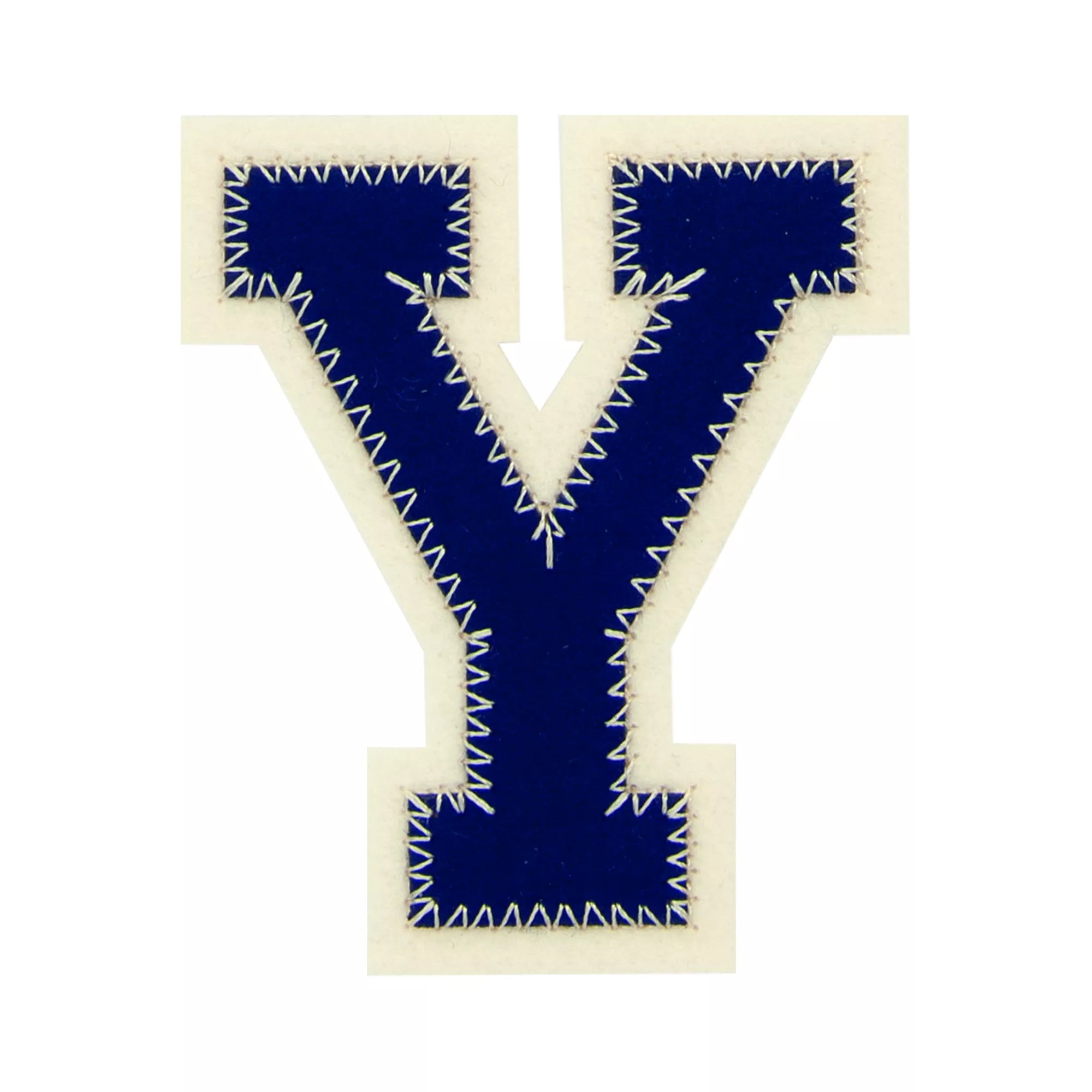 Appliqué letters A-Z, blue/ecru