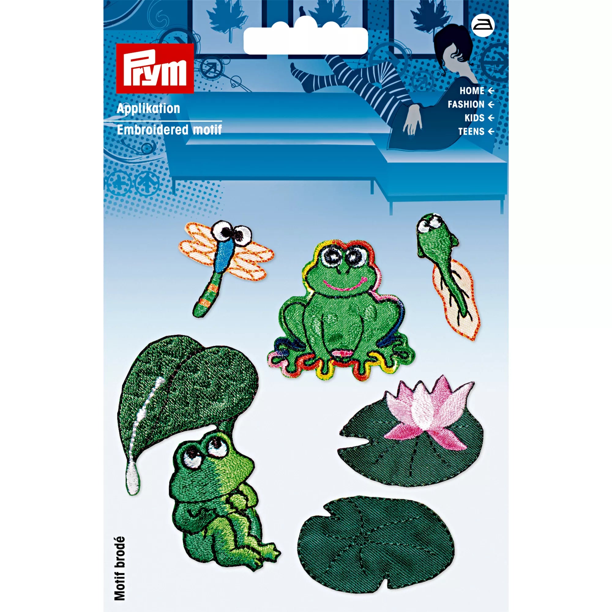 Applikation Froschteich, selbstklebend und aufbügelbar