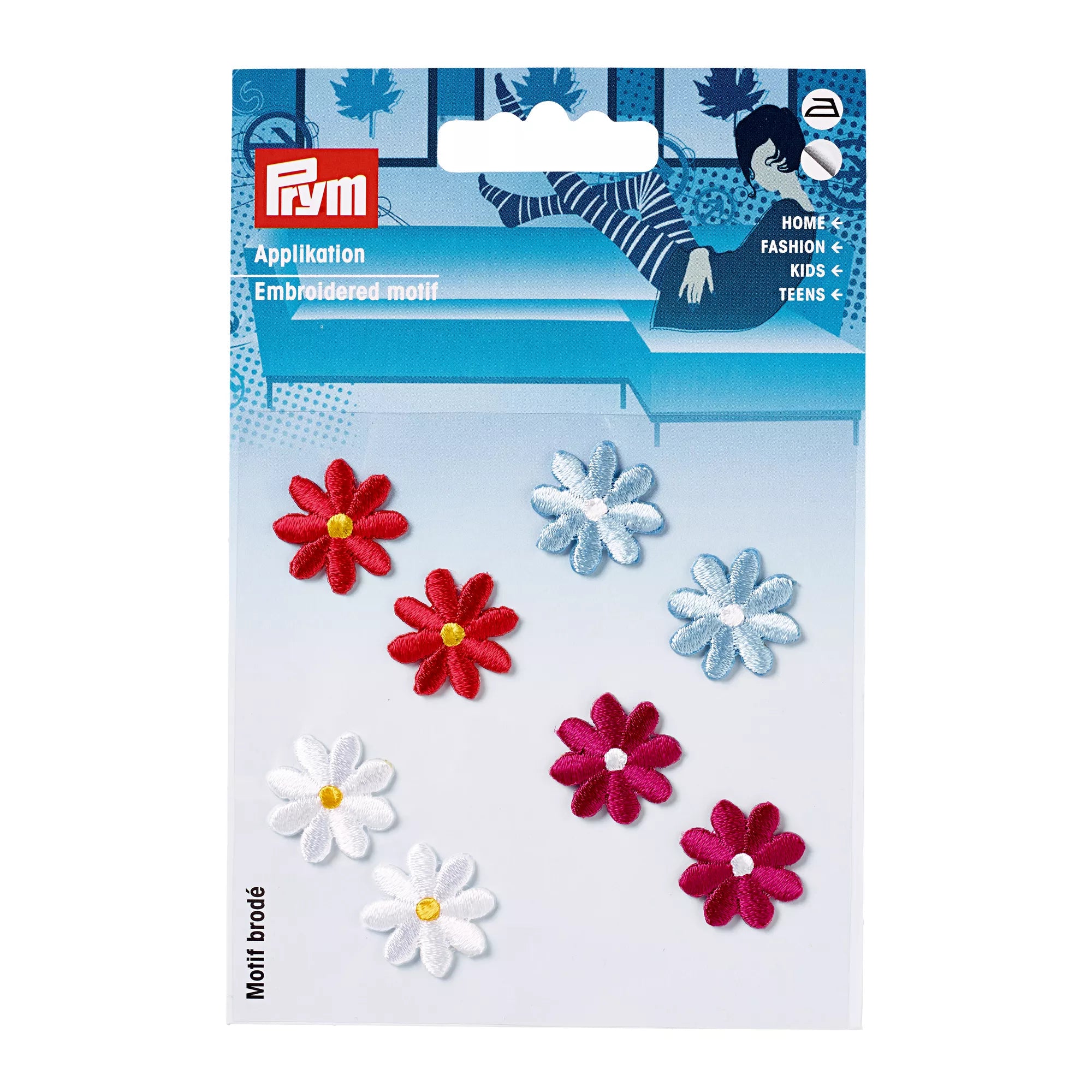 Self-adhesive/iron-on appliqué, colorful flowers
