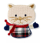 Appliqué mouse, beige/plaid