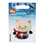 Appliqué mouse, beige/plaid