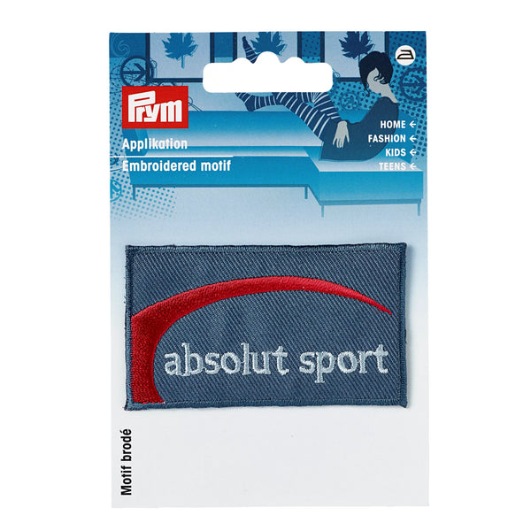 Applikation Jeanslabel, absolut sport