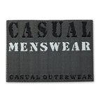 Applique denim label, black, rectangular, casual menswear