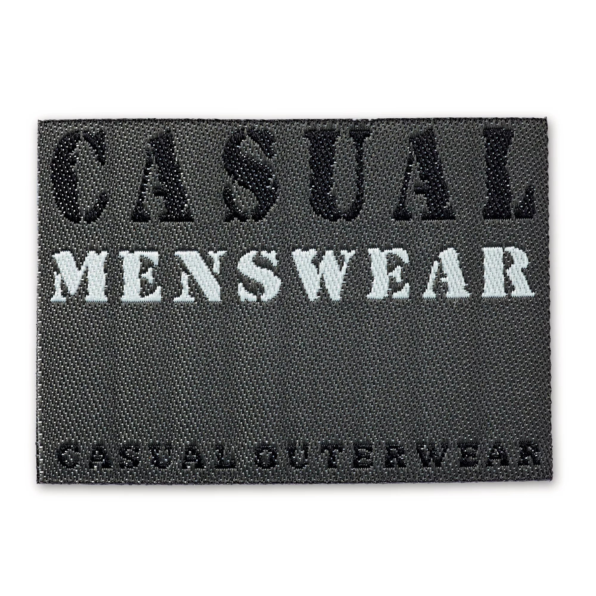 Applique denim label, black, rectangular, casual menswear
