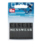 Applique denim label, black, rectangular, casual menswear