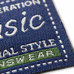 Application Jean Label Basic Original Style blue square