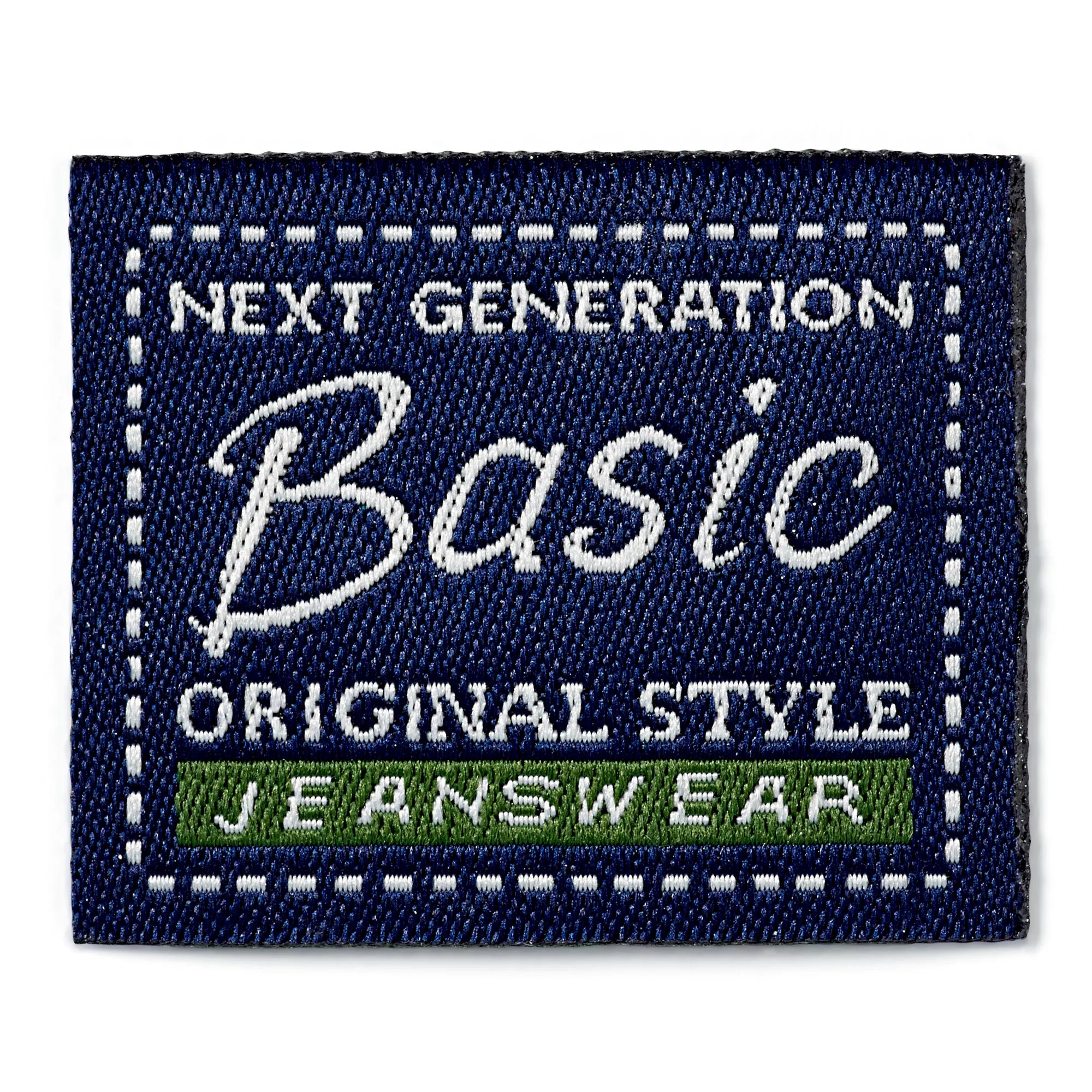 Application Jean Label Basic Original Style blue square