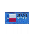 Appliqué Label JEANS STYLE, denim blue