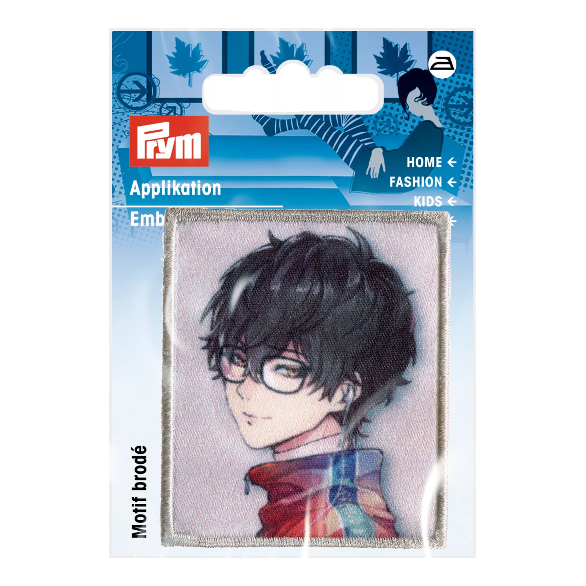 Applikation K-Pop Label Junge schw.Haare