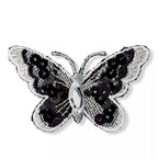 Butterfly applique, black/white