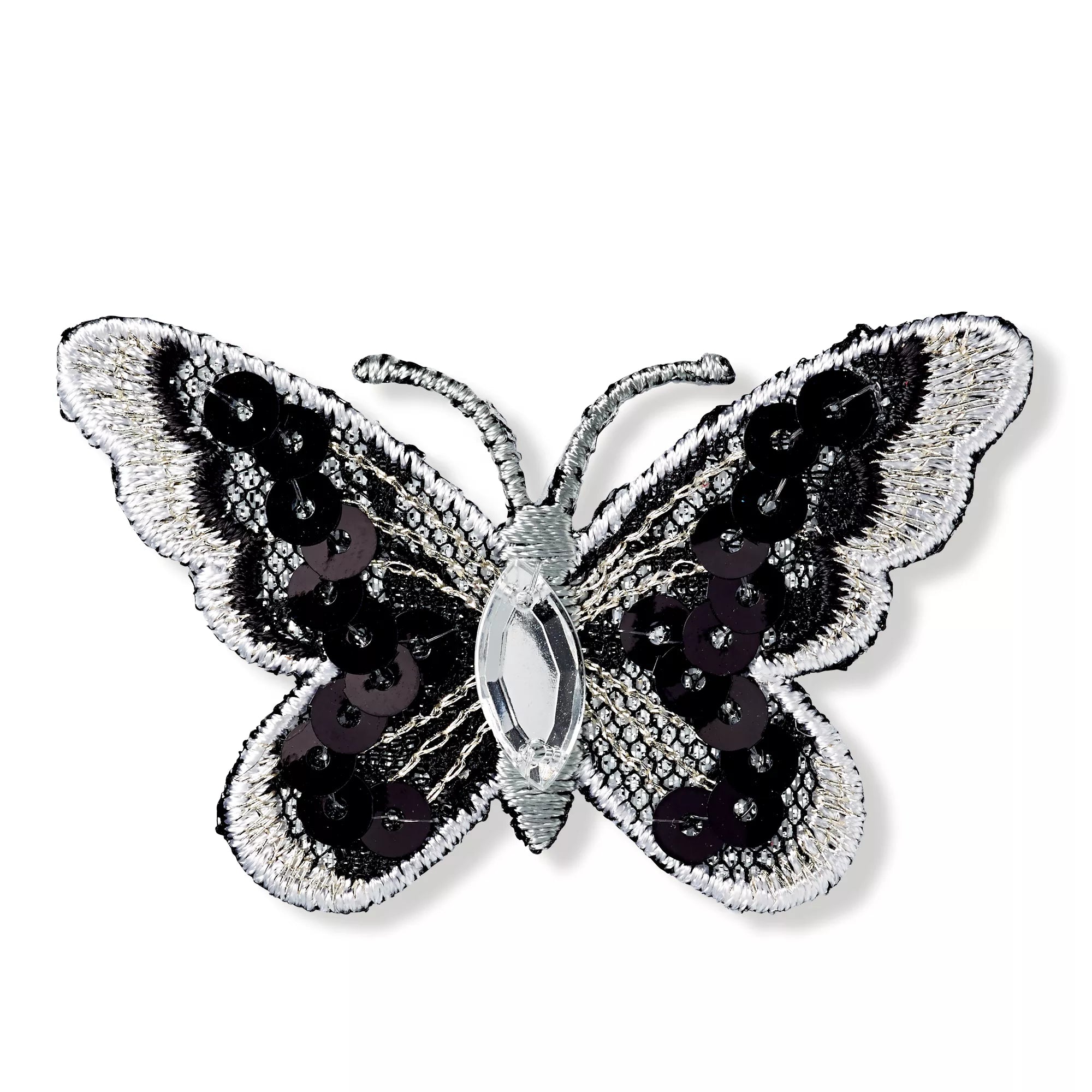 Butterfly applique, black/white