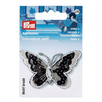 Butterfly applique, black/white