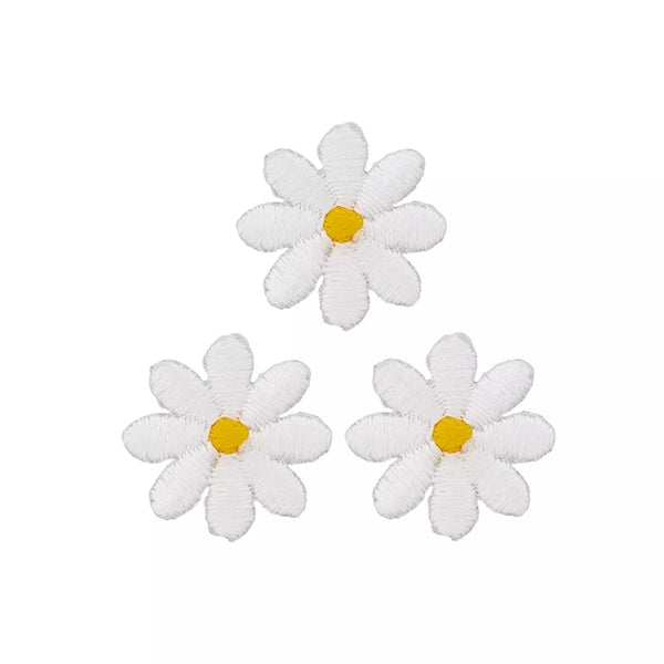 Applikation Blumen klein, weiß
