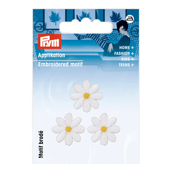 Applikation Blumen klein, weiß