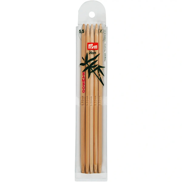 221230|Strumpfstricknadeln, Bambus, 20cm, 5,50mm, natur