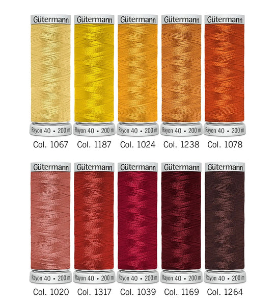 734005-1|Stickfaden-Set Rayon 40, 200m/10, 1