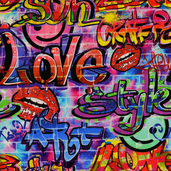 2062940001|French Terry Graffity - pink/multicolor, pink/multicolor