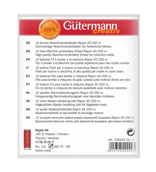 734005-1|Stickfaden-Set Rayon 40, 200m/10, 1