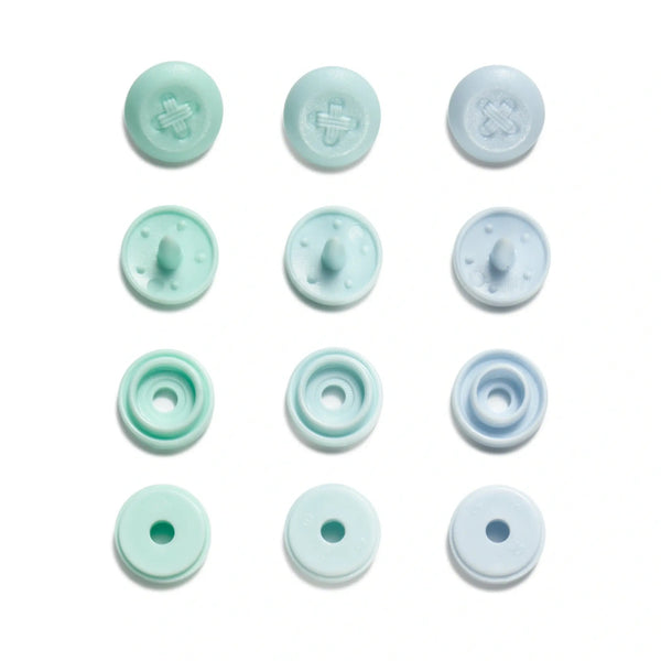 393601|Druckknopf ’Color Snaps’ Mini Annähoptik, Prym Love, hellblau, helltürkis, blau, hellblau