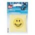 923175|Applikation Smiley auf gelbem/weißem Stoff, mehrfarbig