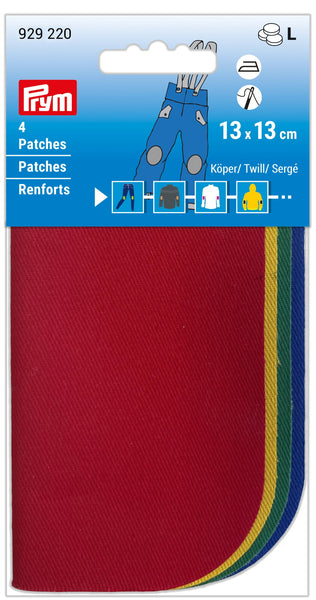 929220|Patches Köper 13 x 13 cm, rot, gelb, grün, blau, rot/gelb/grün/blau