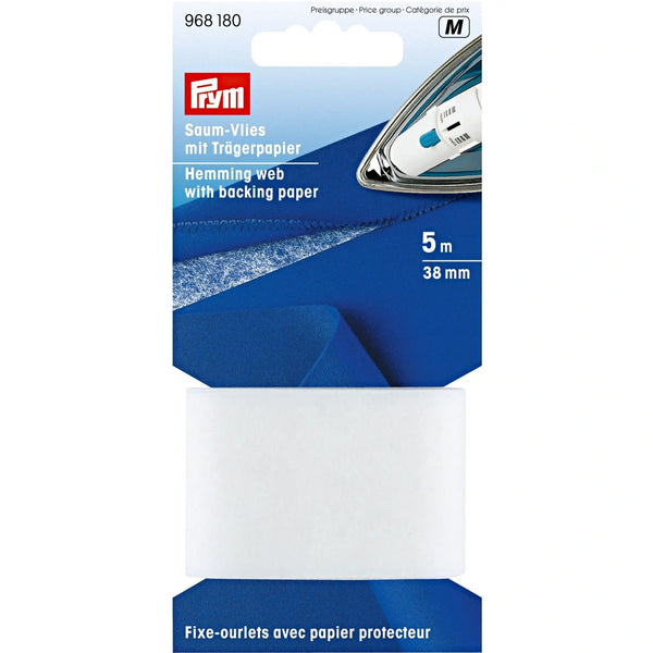 968170|Saumvlies mit Trägerpapier zum Einbügeln, 30mm, weiß, weiß