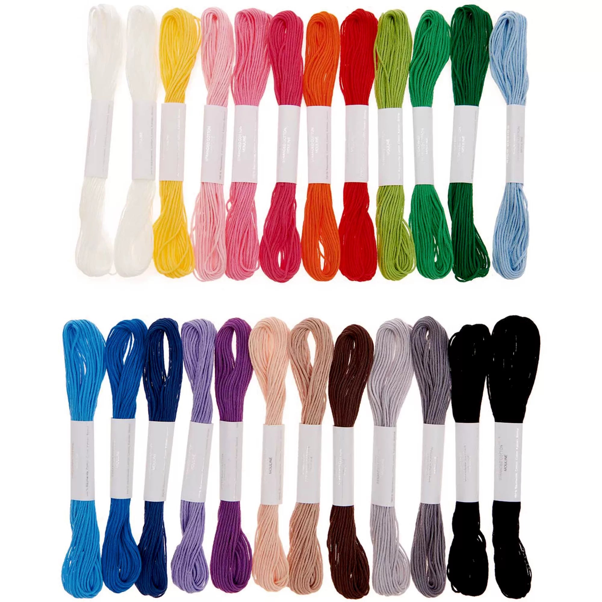 Stickgarnset Multicolour Pastel, 24-teilig