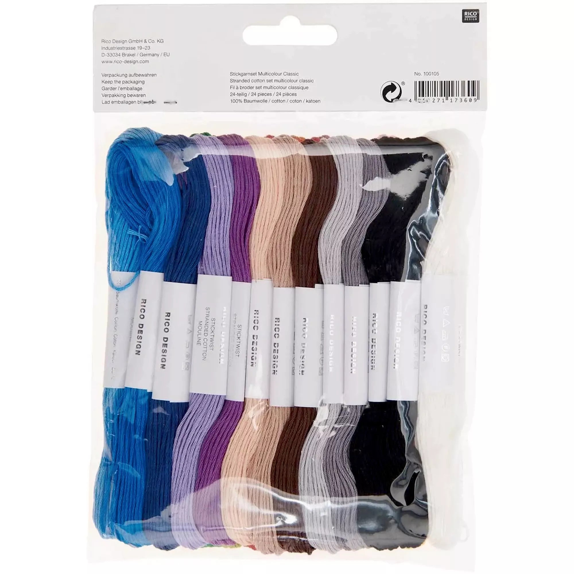 Stickgarnset Multicolour Pastel, 24-teilig