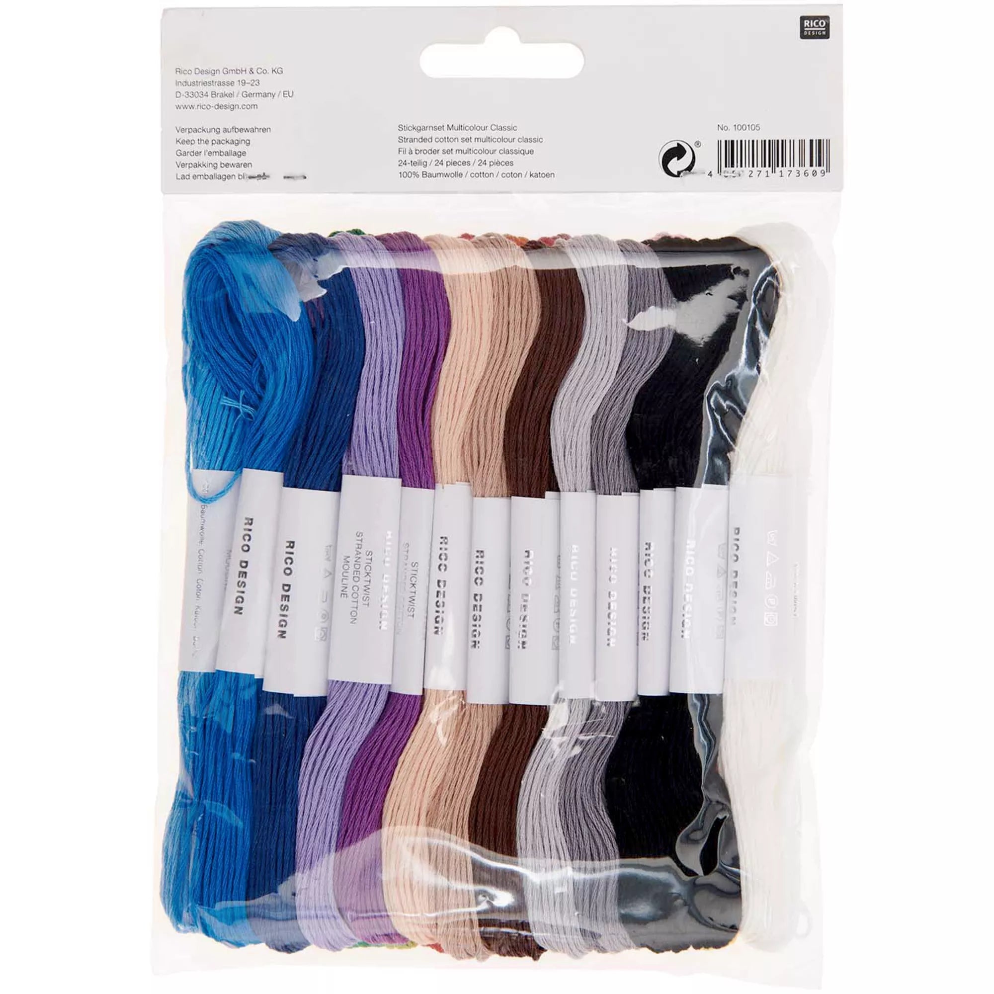 Stickgarnset Multicolour Pastel, 24-teilig