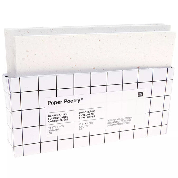 Paper Poetry Coffret de cartes blanc cassé B6/20 pièces