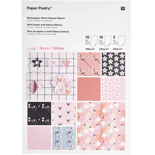 Paper Poetry Motivpapierblock Sakura Sakura 23 Blatt