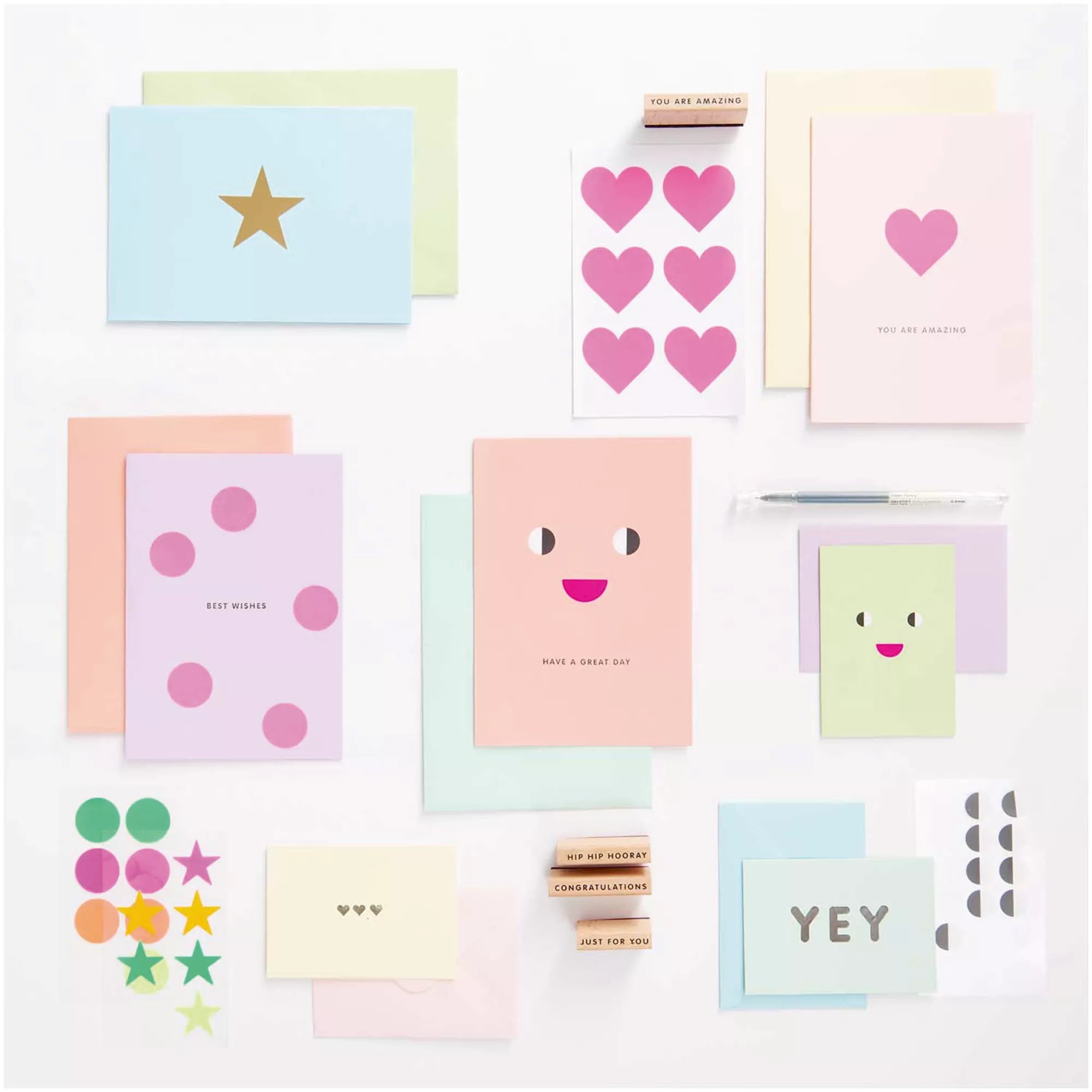 Paper Poetry Kartenset Rainbow Pastell B6 28-teilig