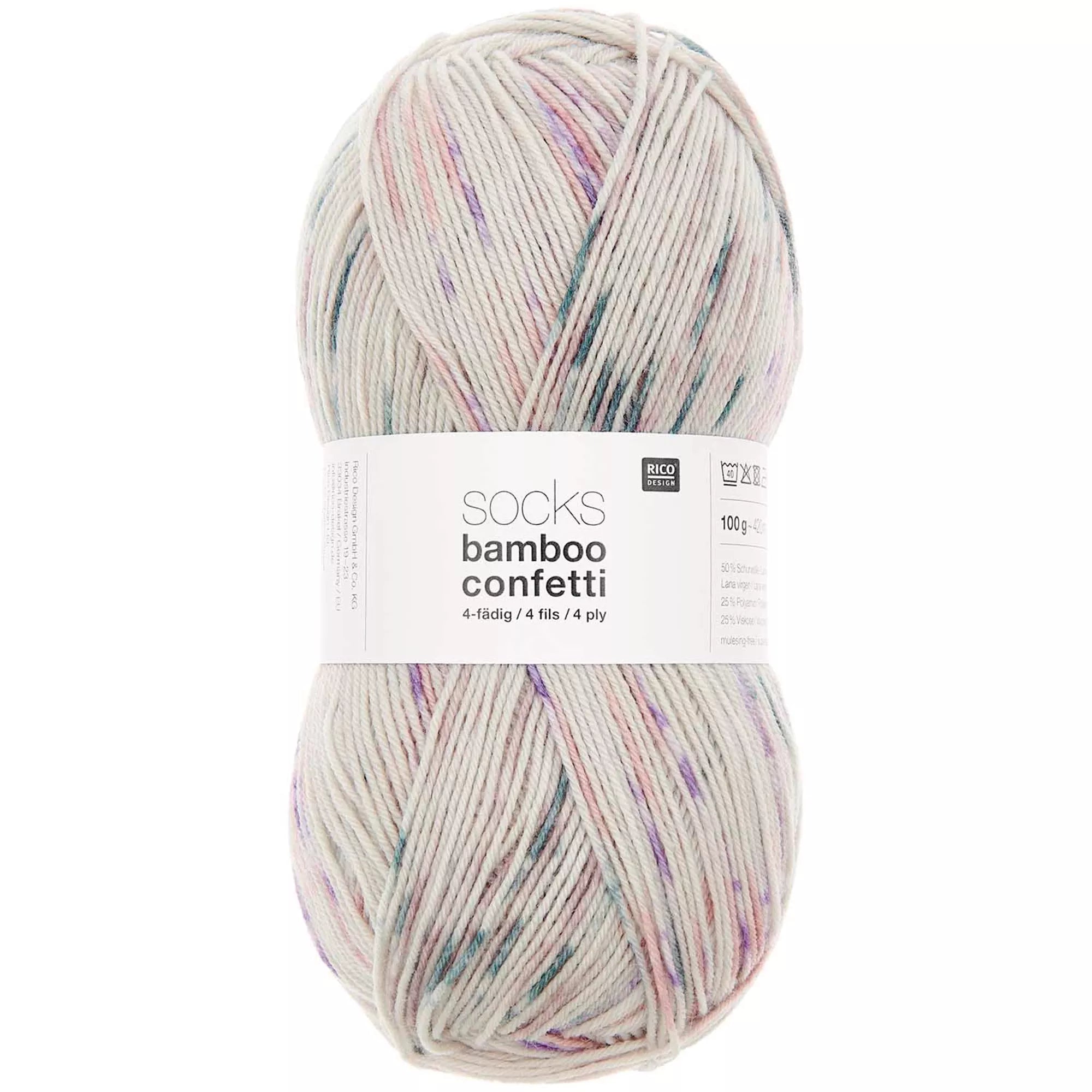 Socks Bamboo 4-fädig confetti