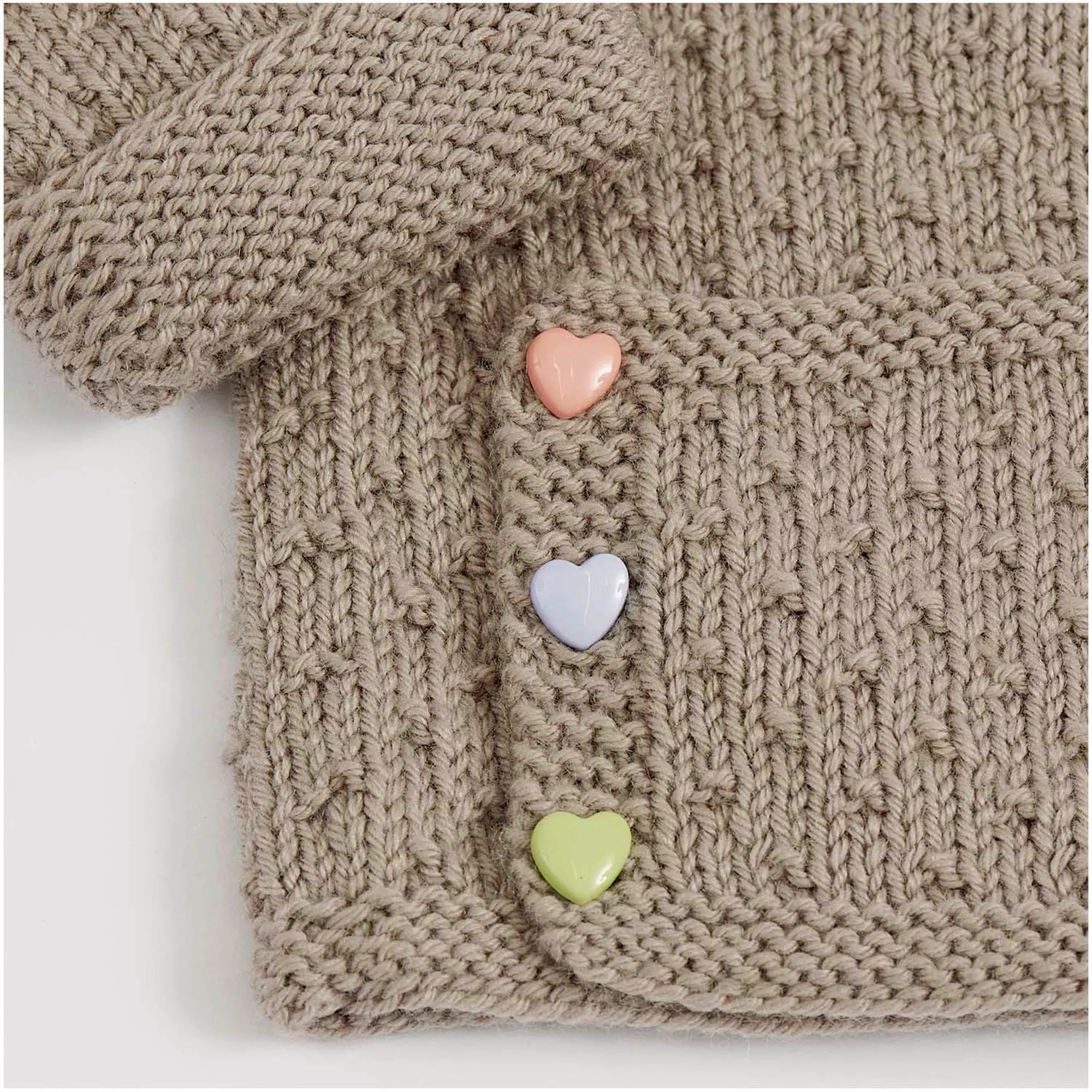 Knopf mit Öse Herz bunt 1,1x1,1cm 6 Stück
