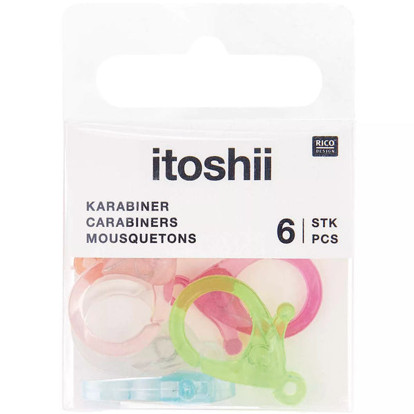 Maillons de chaîne Ithoshii, noir mat/transparent, 12 pièces