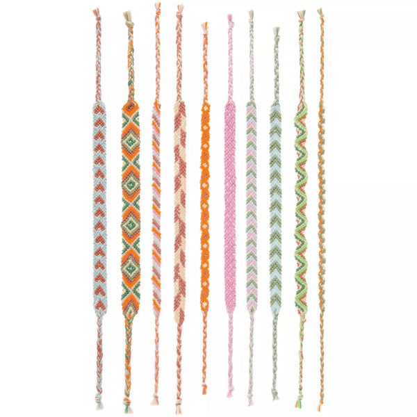Set de bracelets d'amitié DIY couleurs fluo assorties